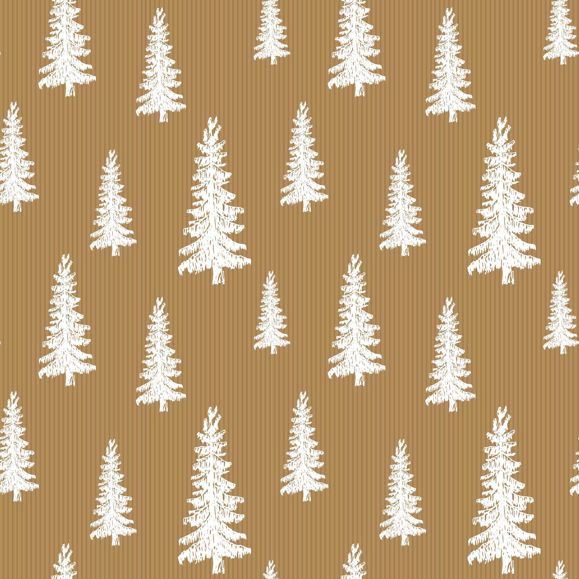 Pine tree hand drawn sketch retro, vintage Seamless Pattern. Vector
