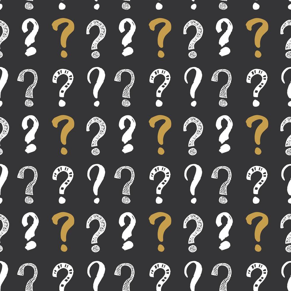 Questions marks seamless pattern. Hand drawn sketched doodle signs