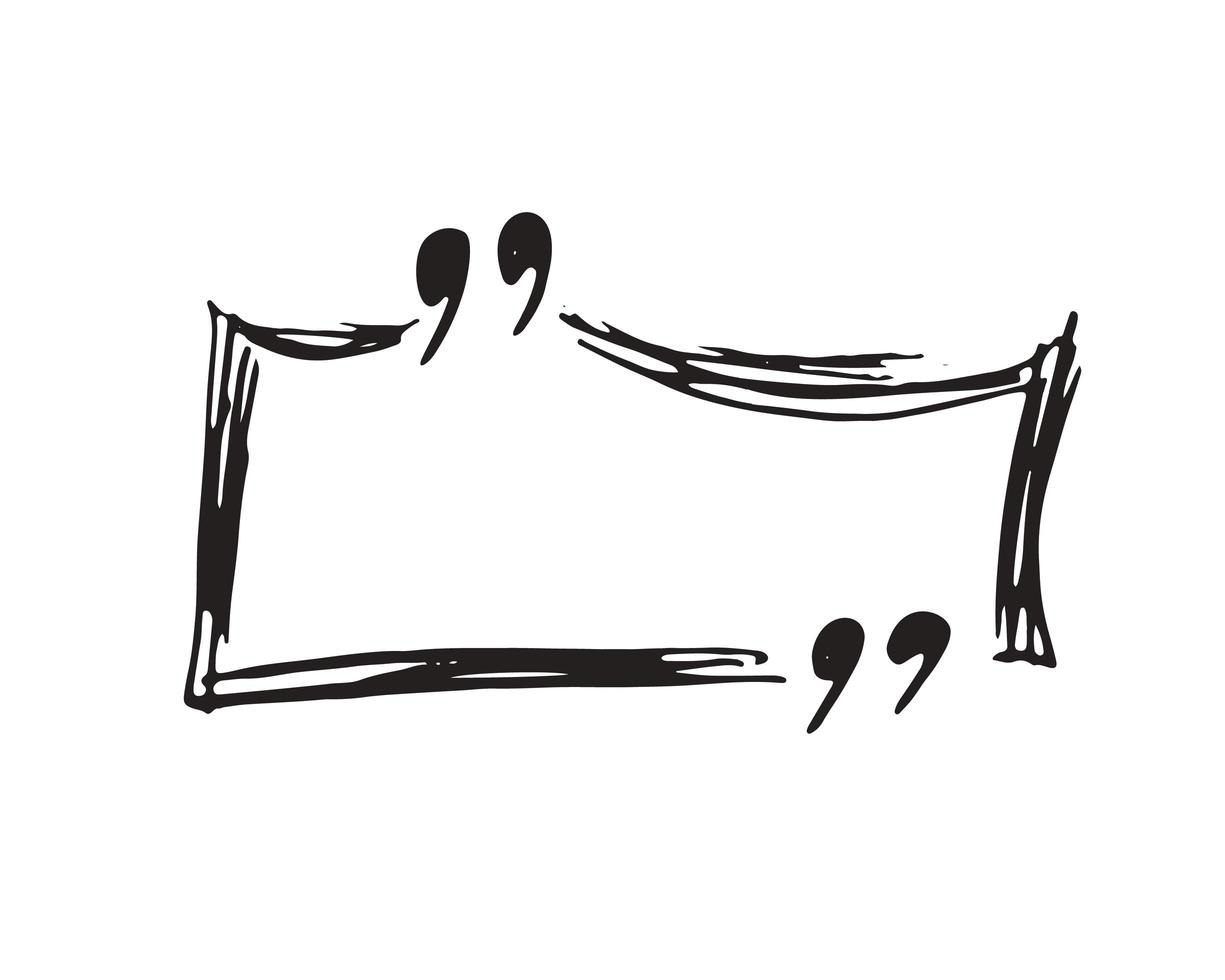 Quote box or quotation frame hand drawn sketch doodle vector illustration, isolated on white background
