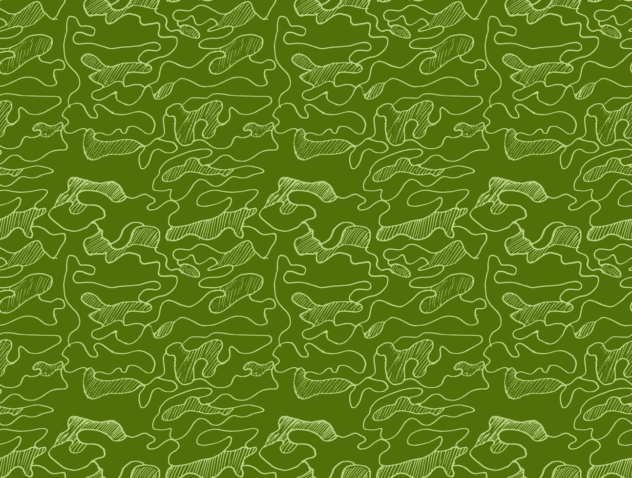 Hand drawn abstract camouflage khaki seamless pattern, vector illustration