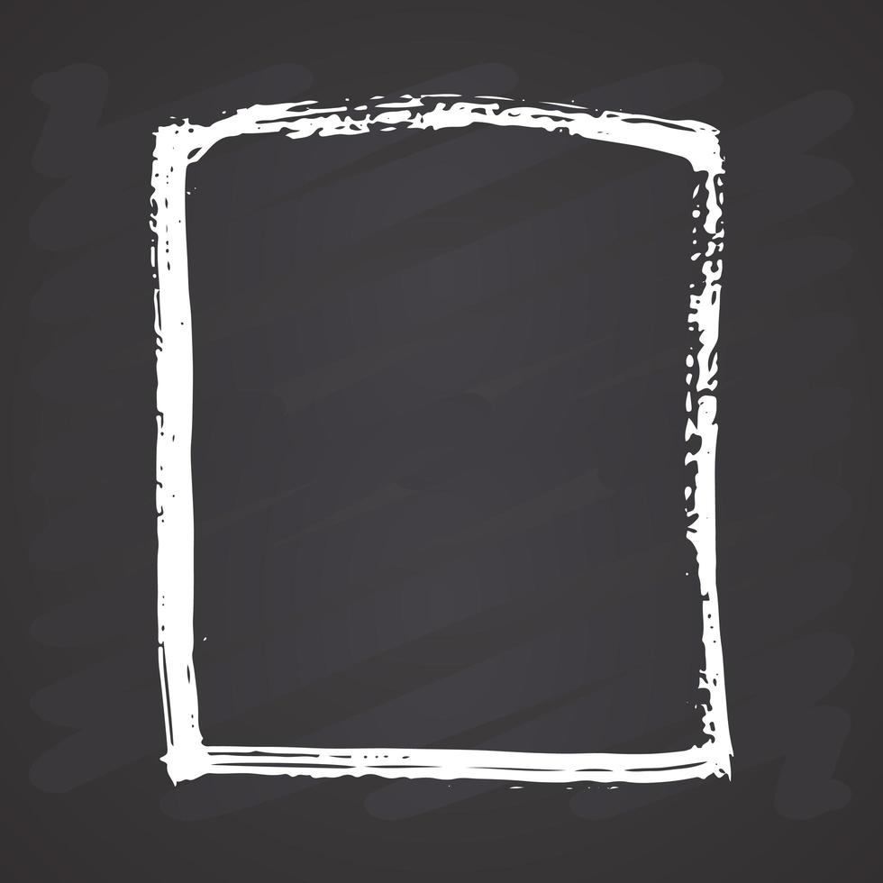 Frame or text box, grunge textured hand drawn elements set, vector illustration on chalkboard background