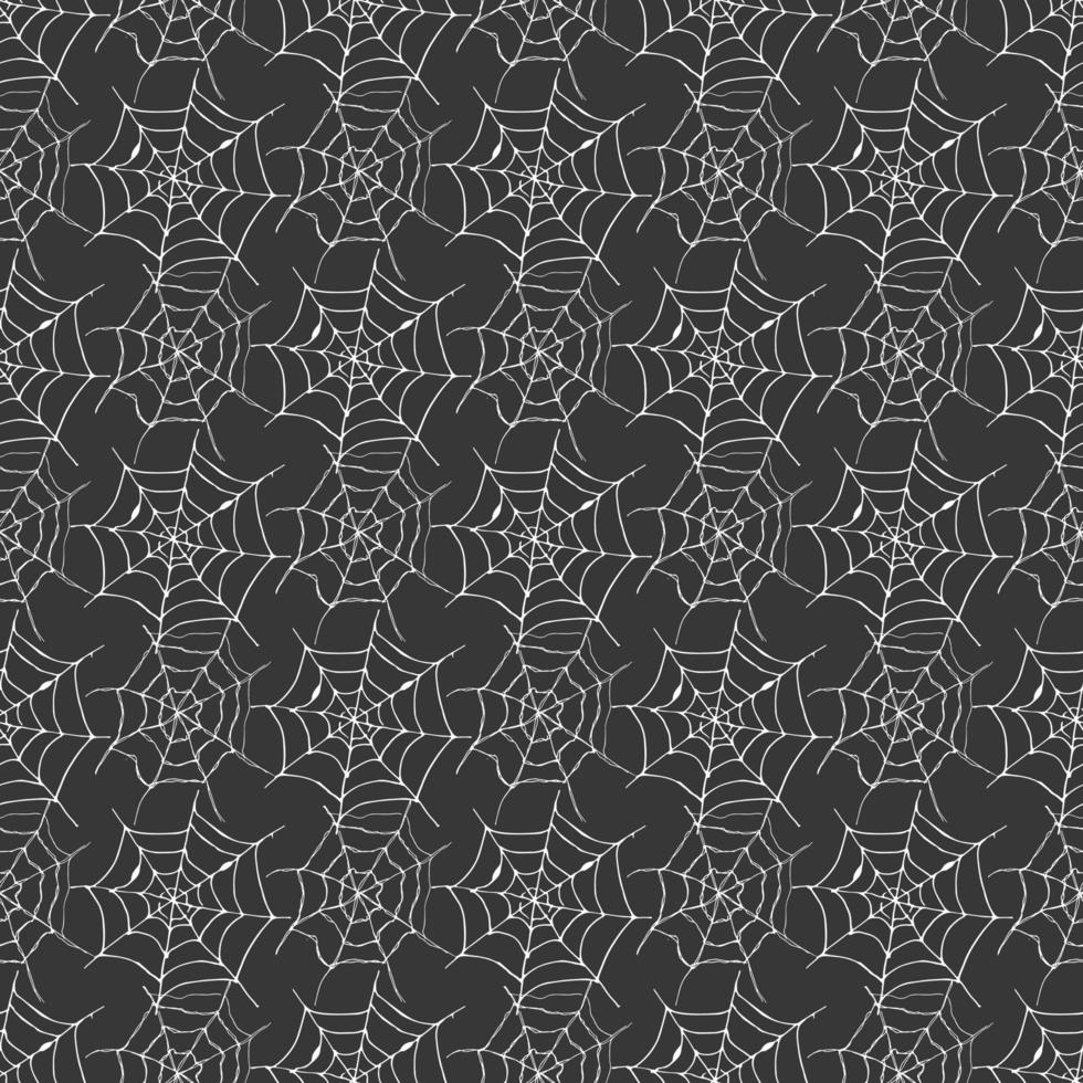 Spider web seamless pattern vector illustration. Hand drawn sketched web background