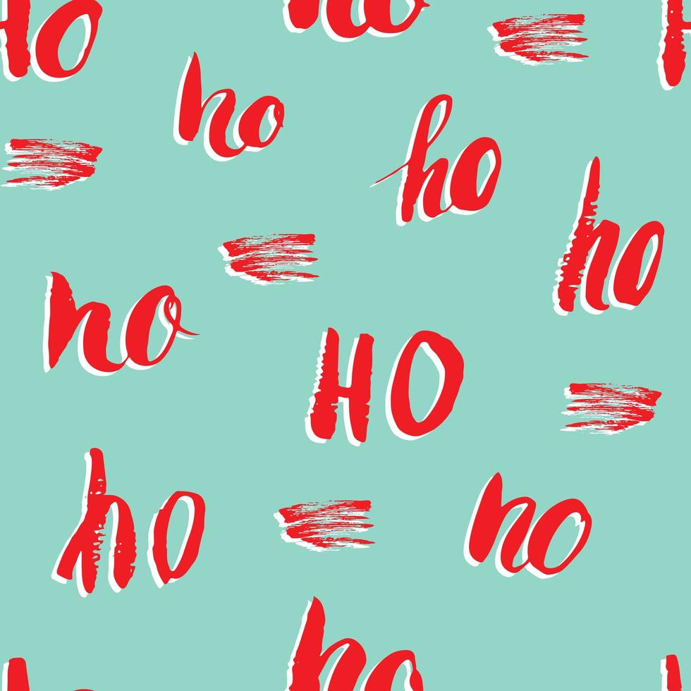 año nuevo y navidad de patrones sin fisuras, con ho ho ho letras dibujadas a mano, retro, vintage de patrones sin fisuras. ilustración vectorial de fondo. vector