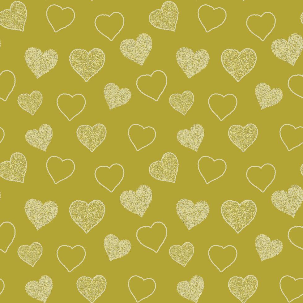 Seamless pattern with hand drawn doodle hearts, vector illustration, Abstract background