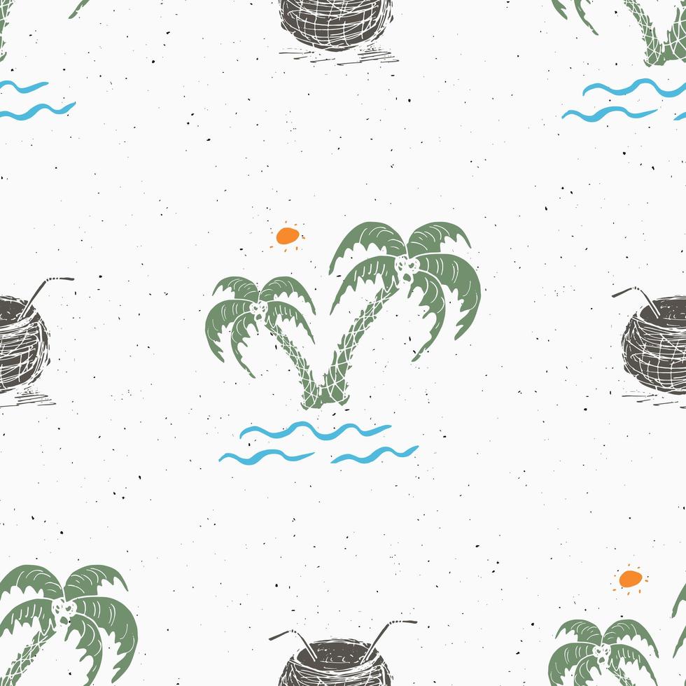 Seamless pattern background with hand drawn palm trees, summer seamless, background, vector illustration