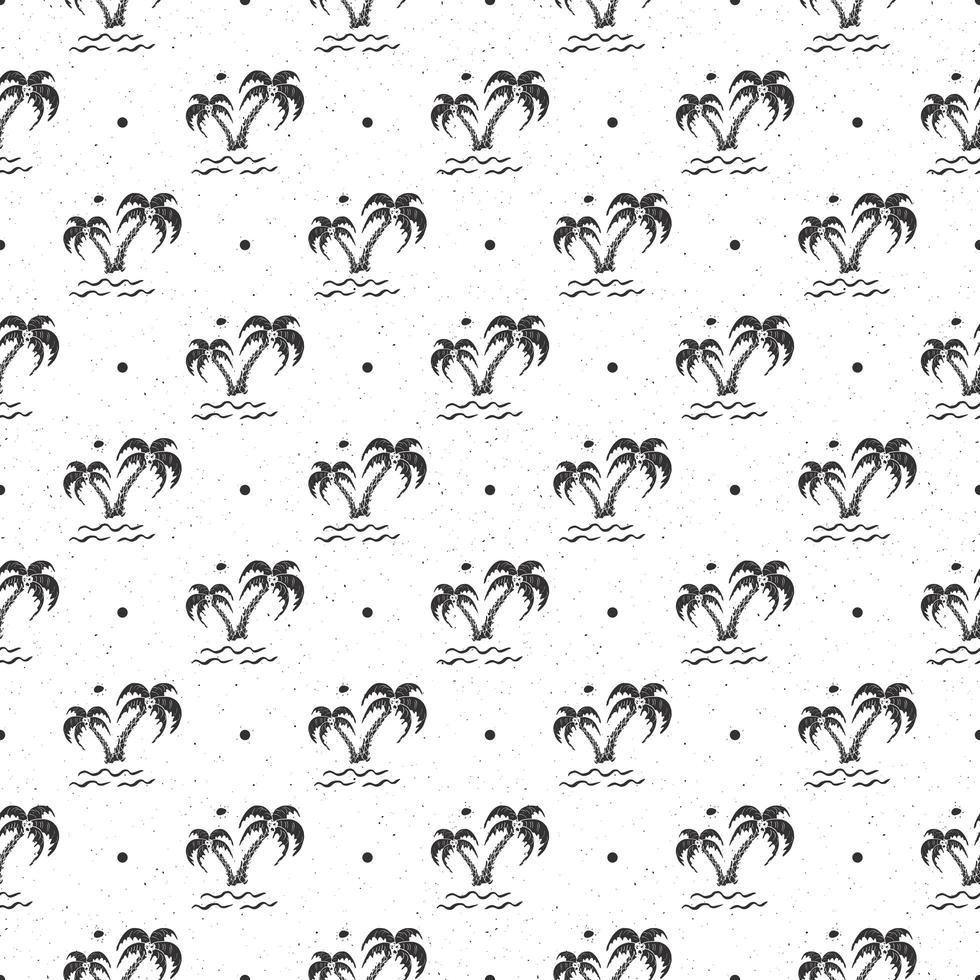 Seamless pattern background with hand drawn palm trees, summer seamless, background, vector illustration