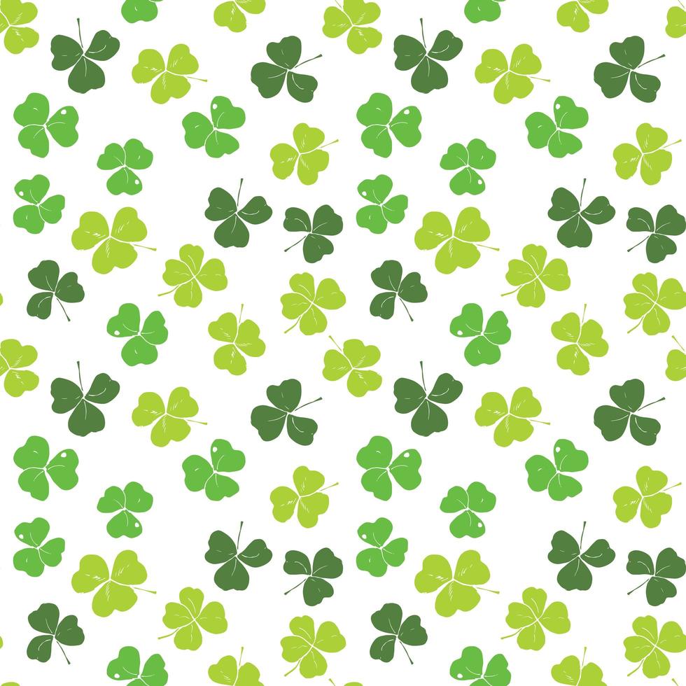 Clover leaf hand drawn doodle seamless pattern vector illustration. St Patricks Day symbol, Irish lucky shamrock background