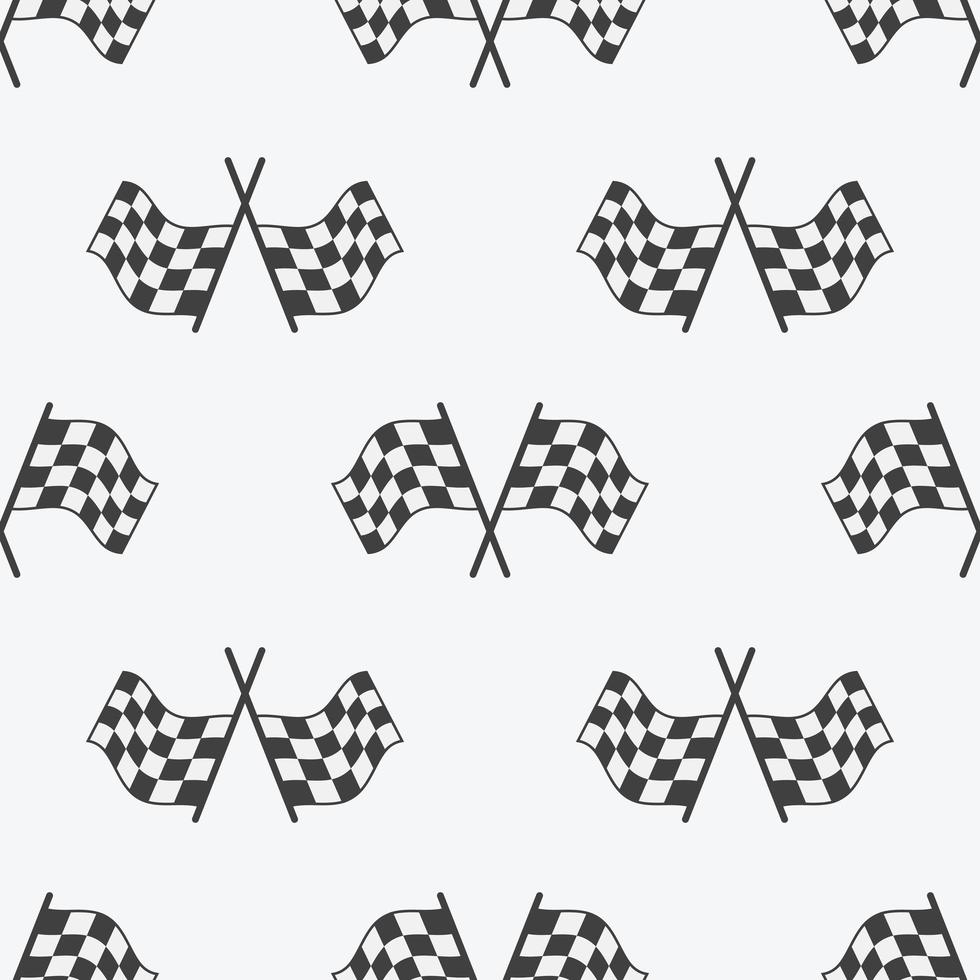 Checkered Flag seamless pattern, racing flags icon and finish ribbon. Sport auto, speed and success, competition and winner, race rally, vector illustration