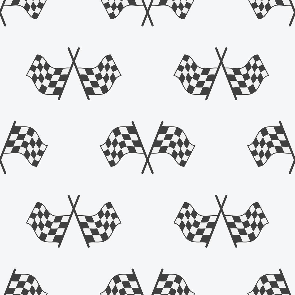 Checkered Flag seamless pattern, racing flags icon and finish ribbon. Sport auto, speed and success, competition and winner, race rally, vector illustration