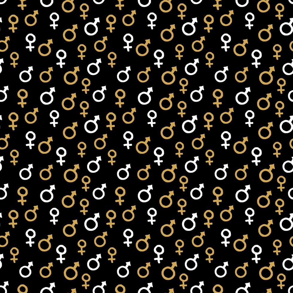 Mars and Venus seamless pattern vector illustration. Hand drawn sketched doodle gender background