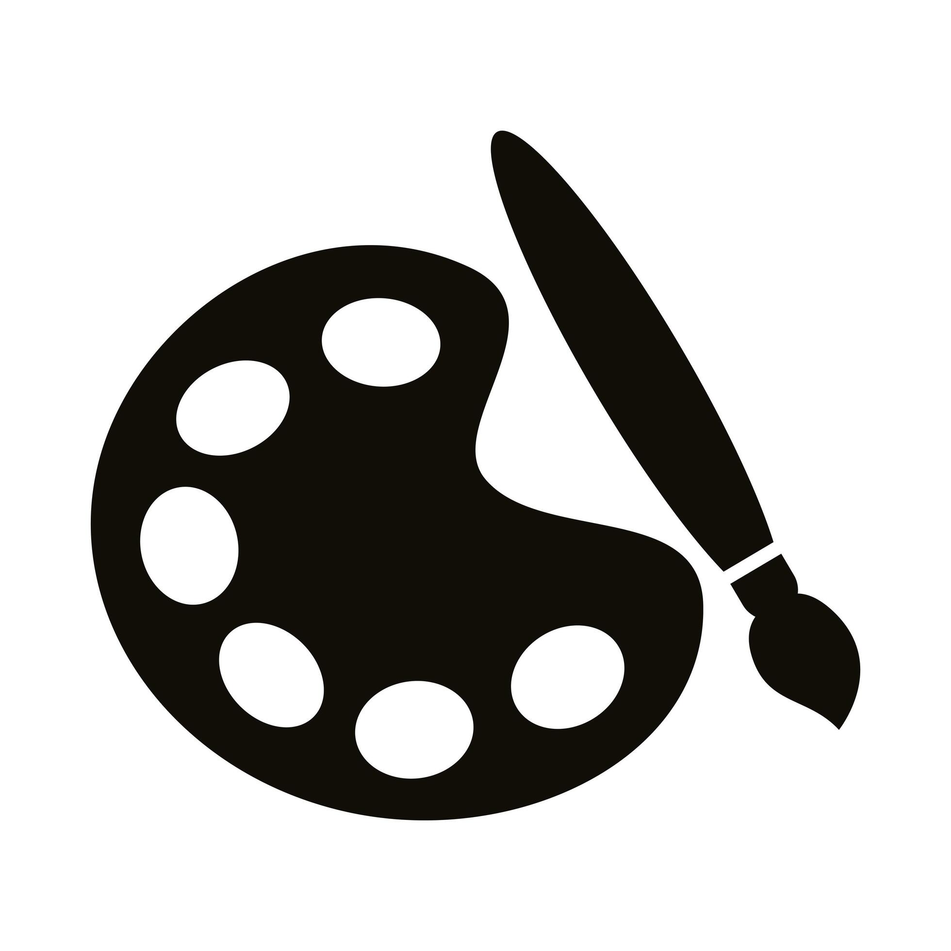 paint brush with palette tool silhouette style icon 2482222 Vector Art