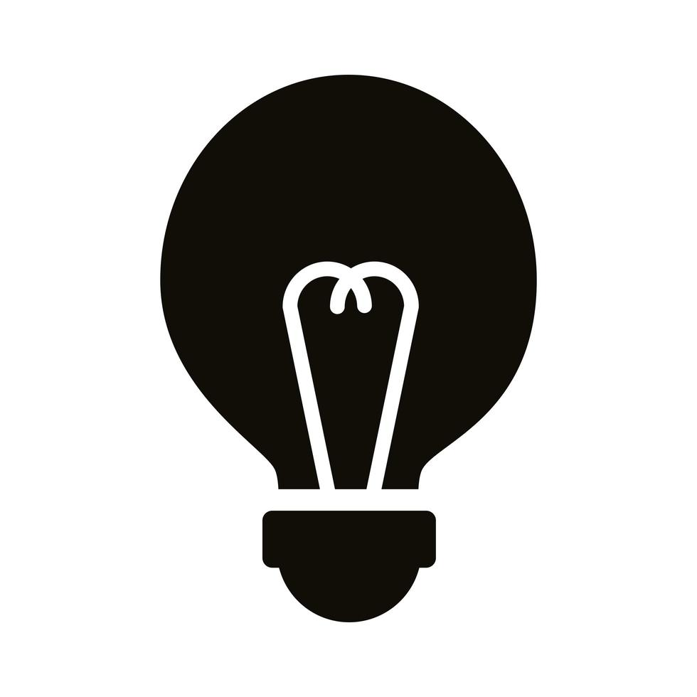 bulb light silhouette style icon vector