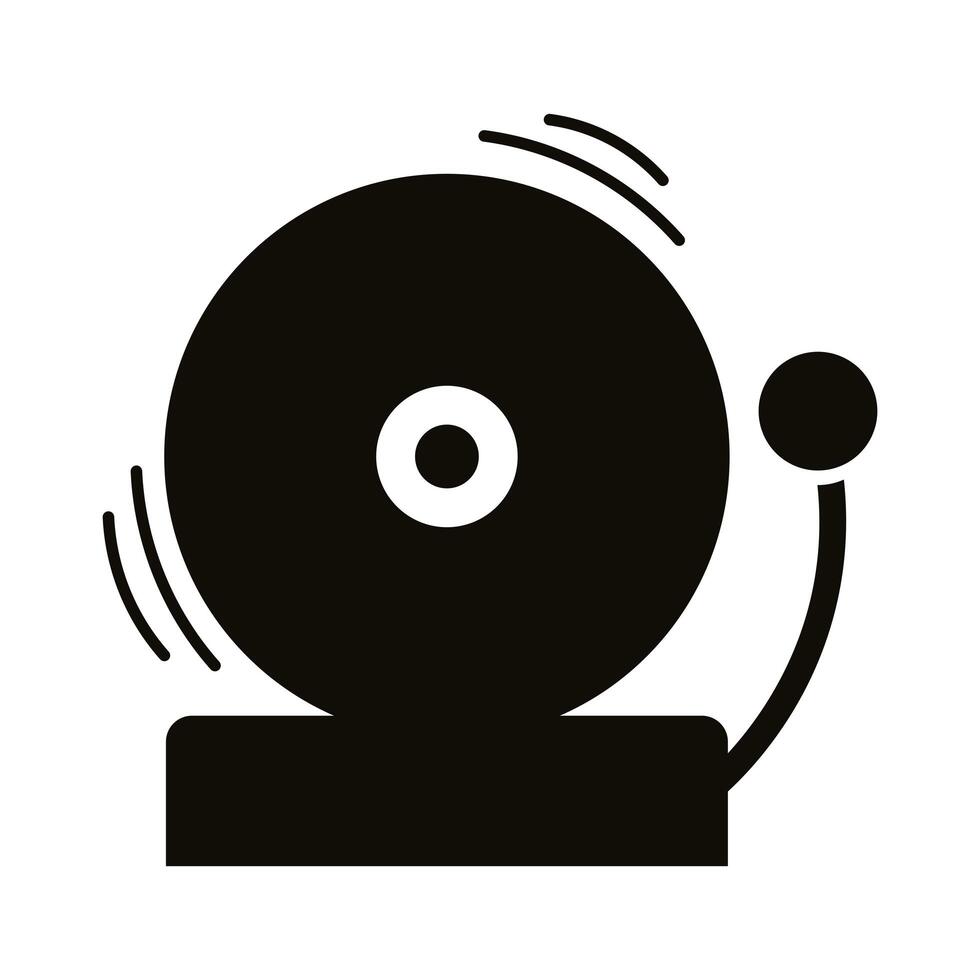 ring school alarm silhouette style icon vector