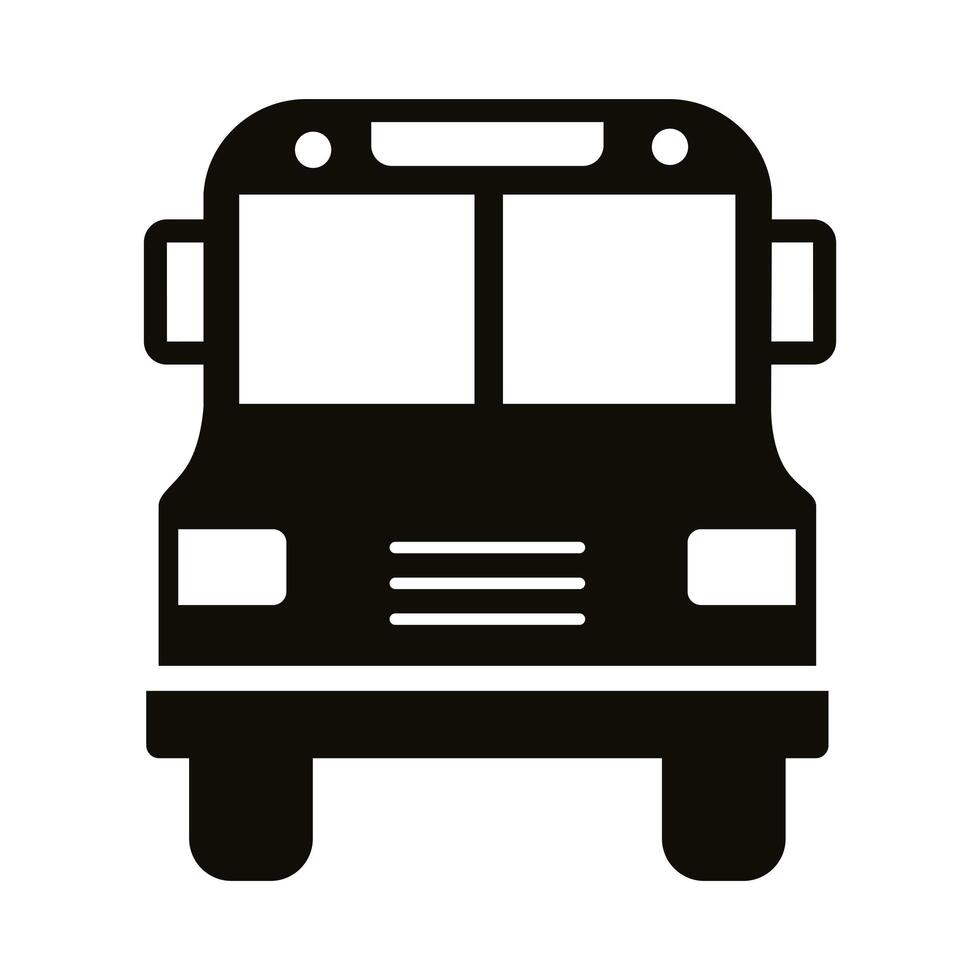 bus school silhouette style icon vector