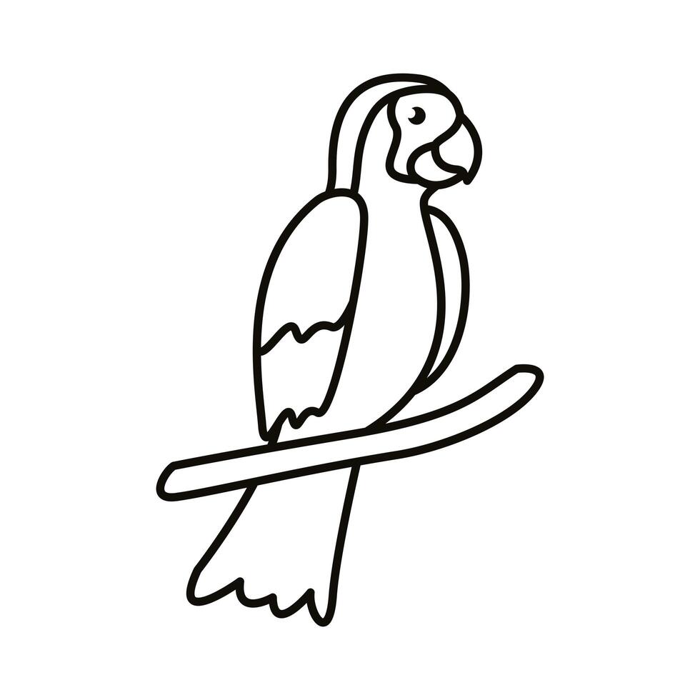 guacamaya exotic bird line style icon vector