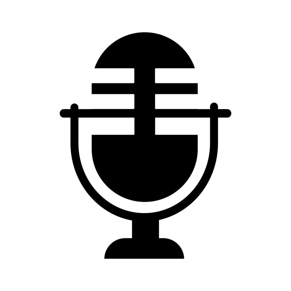 microphone audio silhouette style icon vector