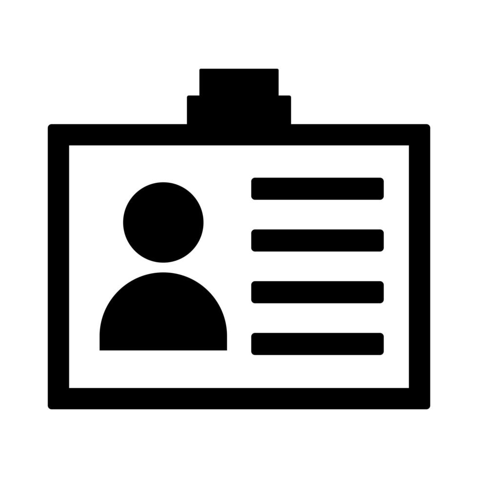 id badge silhouette style icon vector