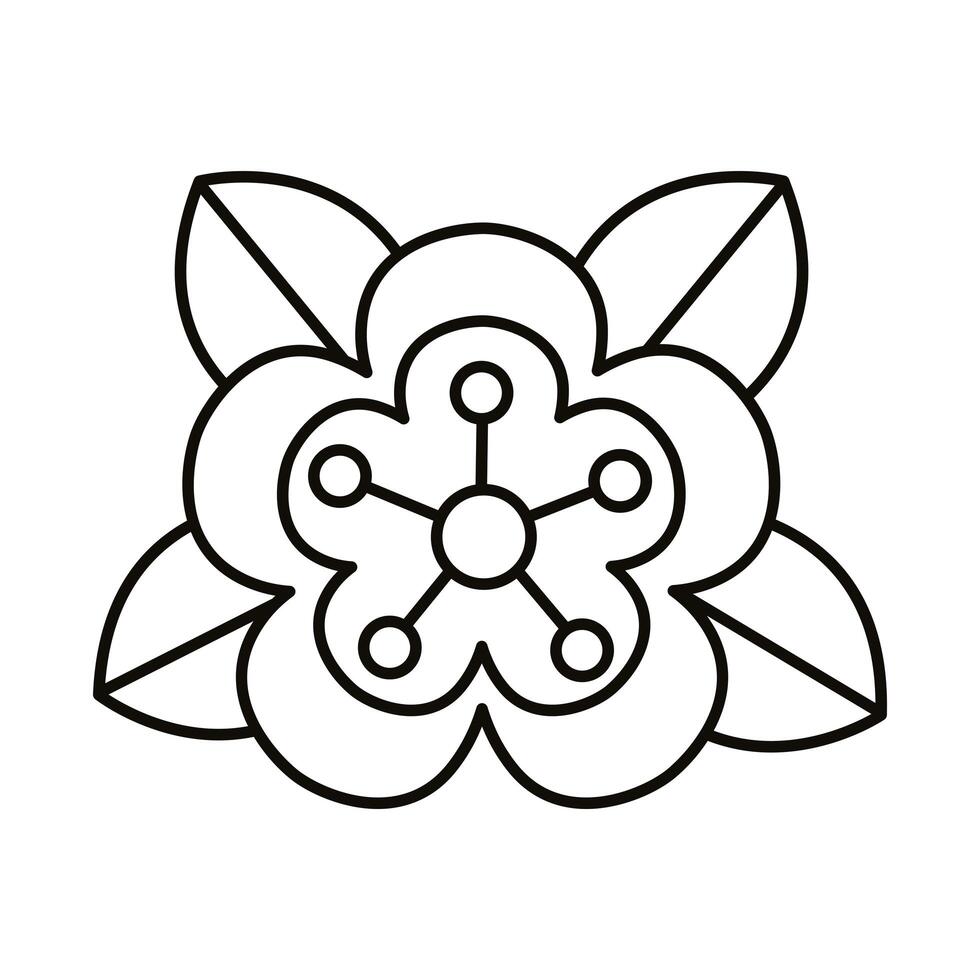 summer flower line style icon vector