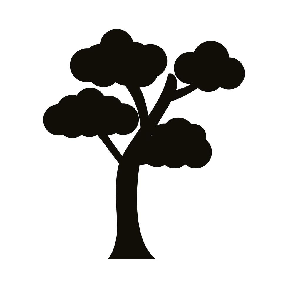 branched tree silhouette style icon vector