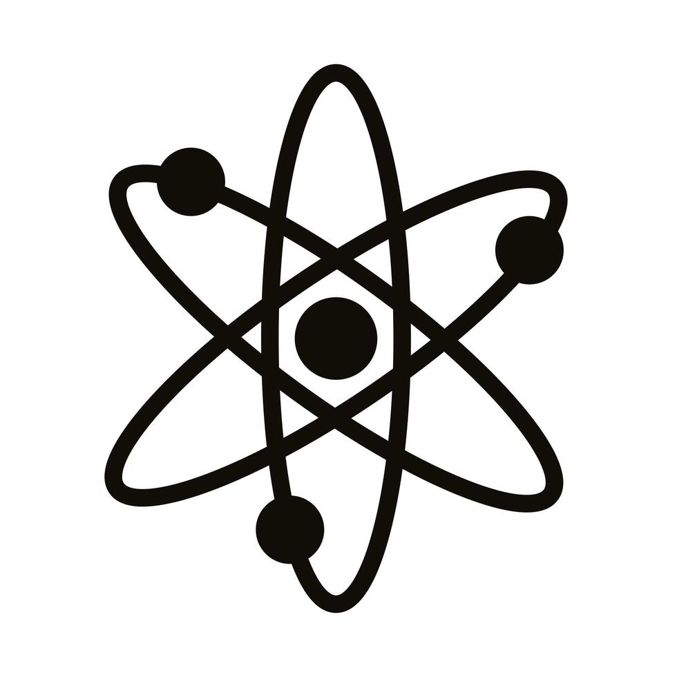 atom molecule silhouette style icon vector