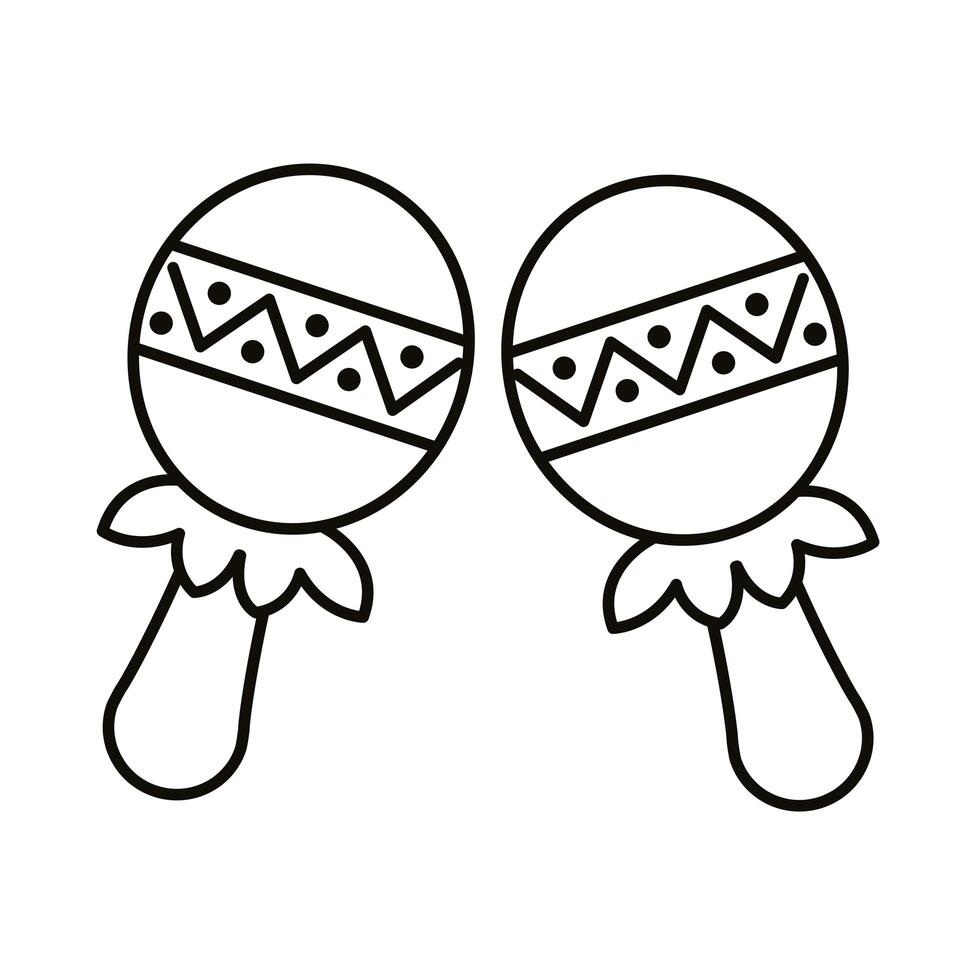 maracas tropical instrument line style icon vector