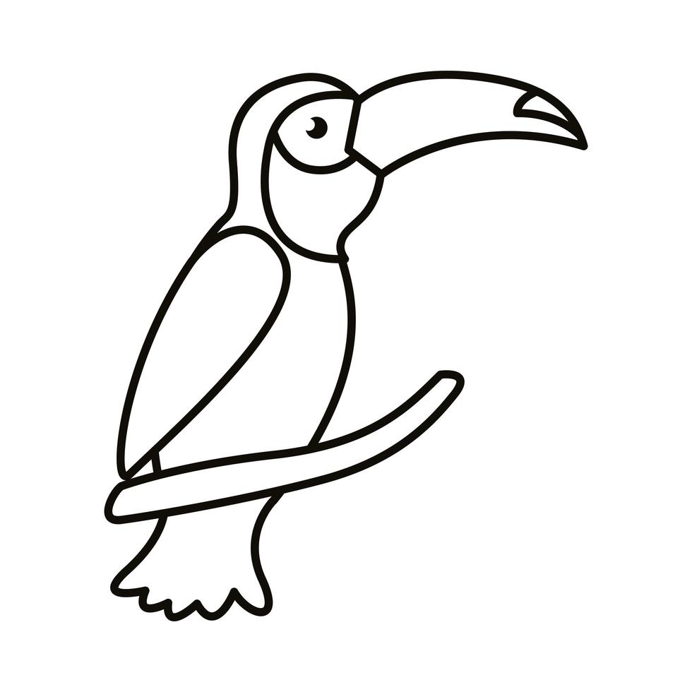 toucan bird line style icon vector