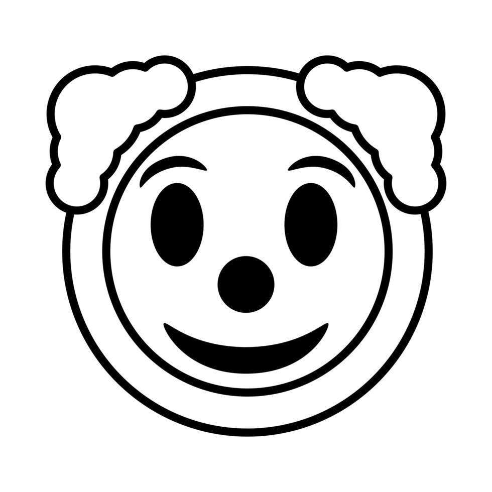 clown emoji face line style icon vector