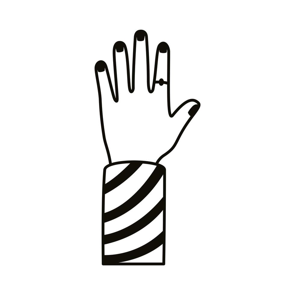 afro hand human up line style icon vector