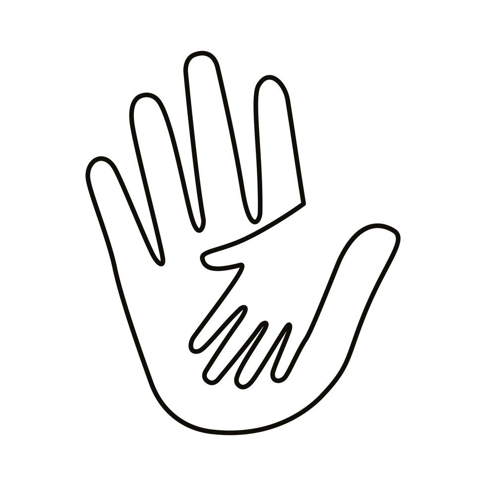 diversity hands human team line style icon vector