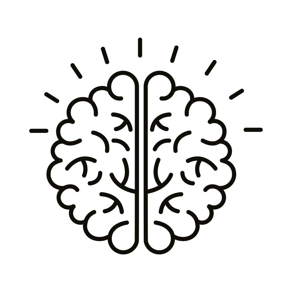 brain human line style icon vector