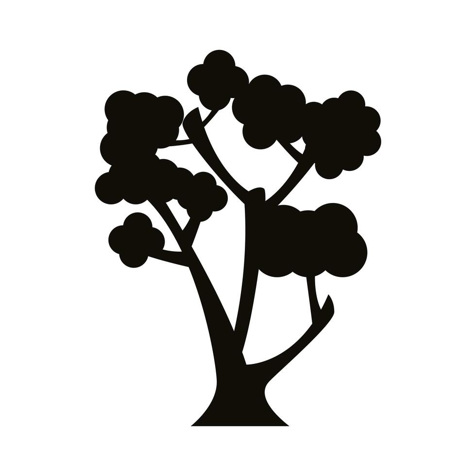 branched tree silhouette style icon vector