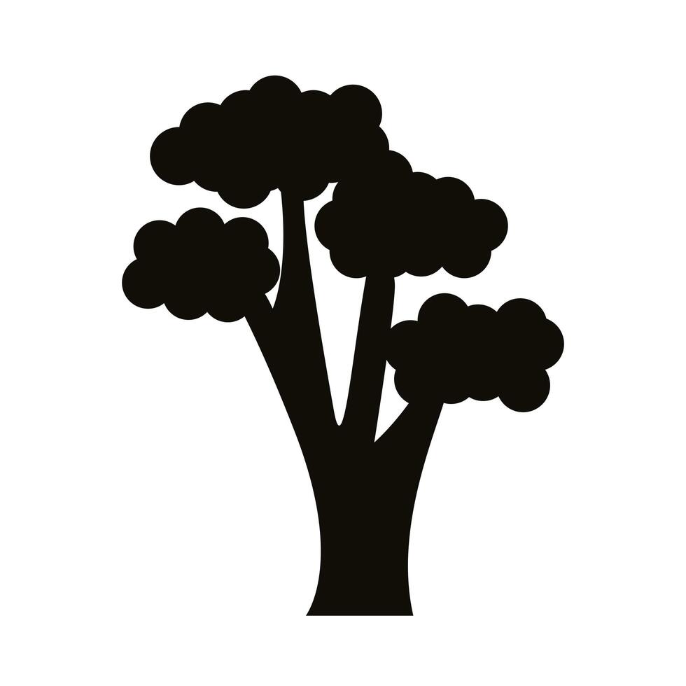 branched tree silhouette style icon vector