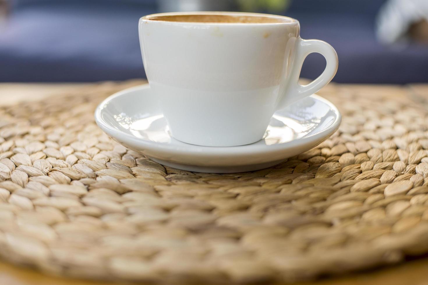 Hot cappuccino in cafe photo