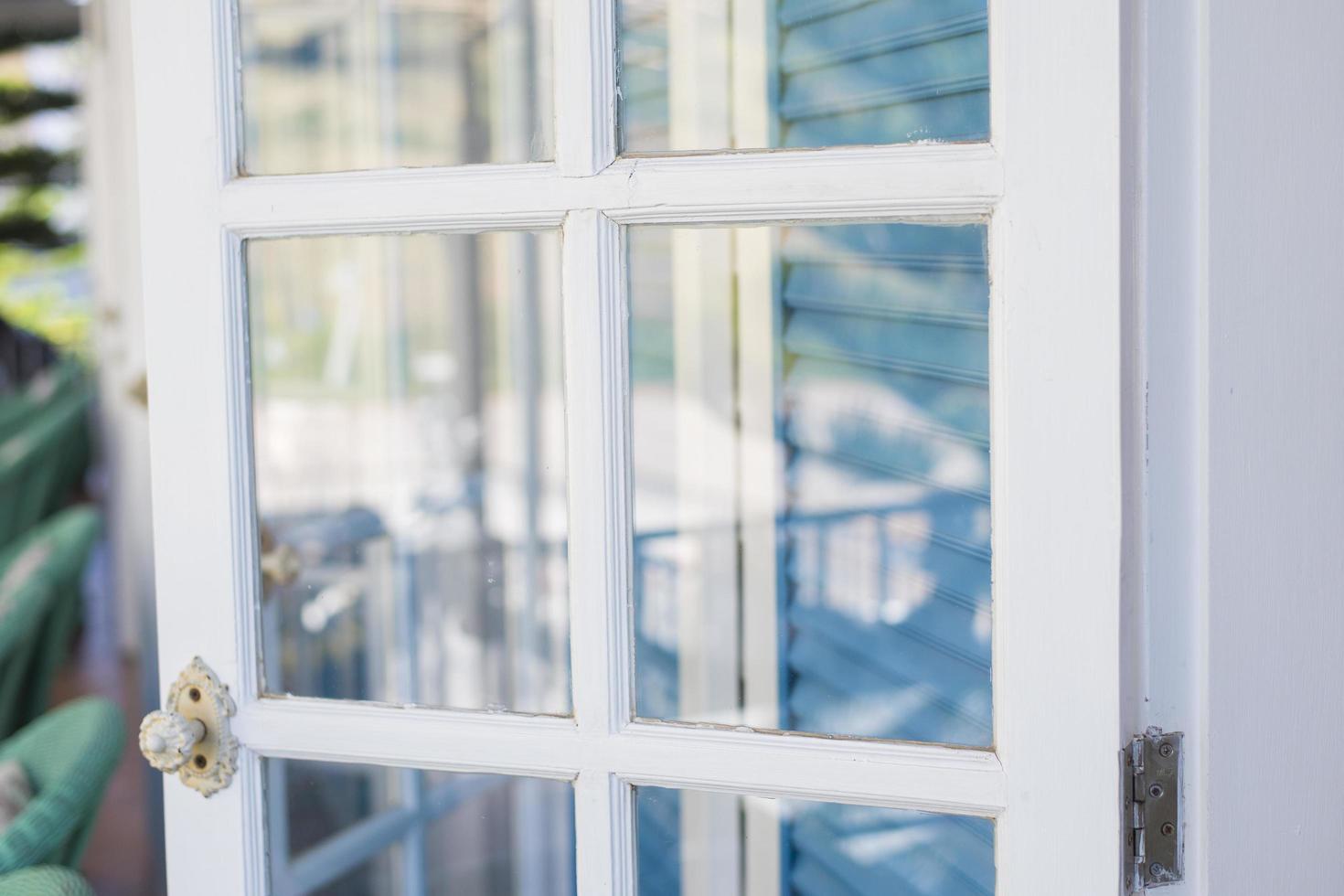 Glass wood white doors photo