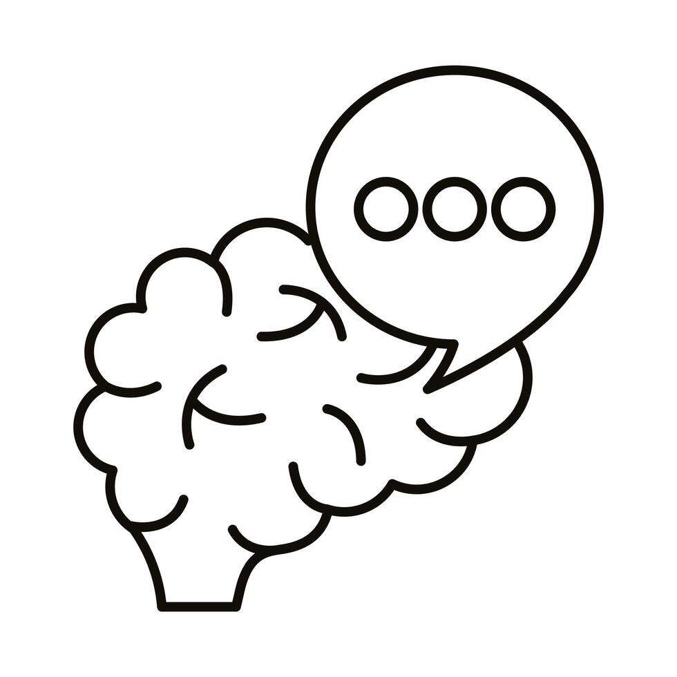 brain human and speech bubble line style icon 2482481 Vector Art at