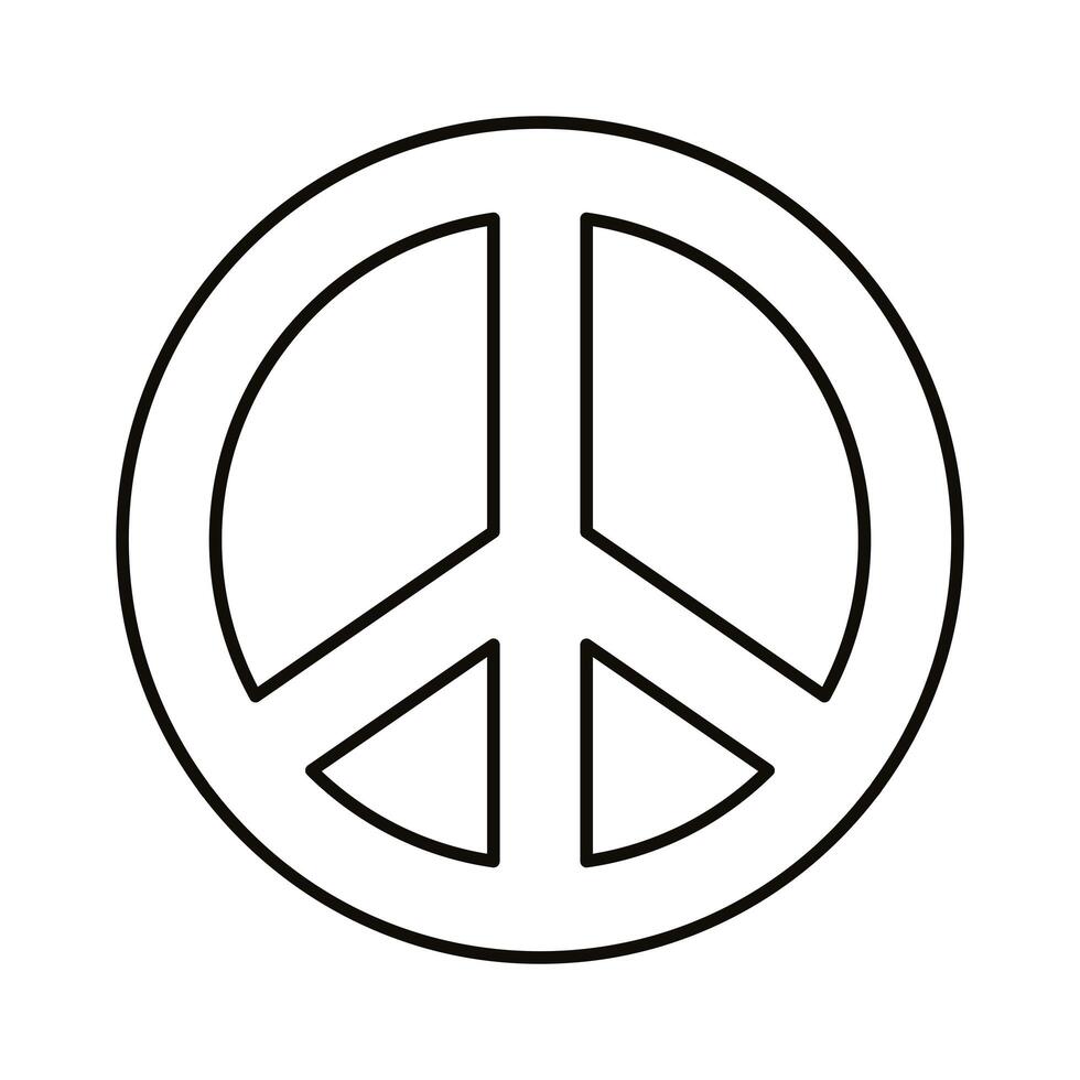 peace symbol line style icon vector