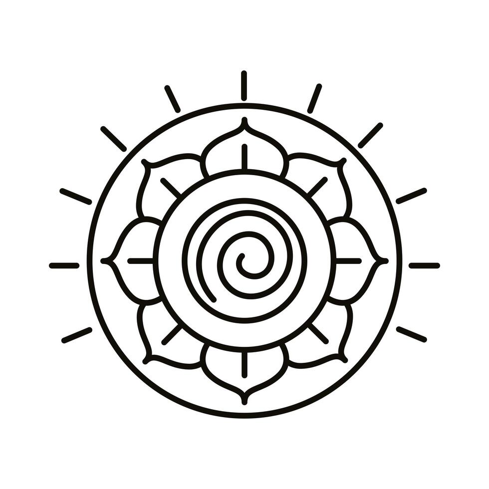 lotus flower line style icon vector