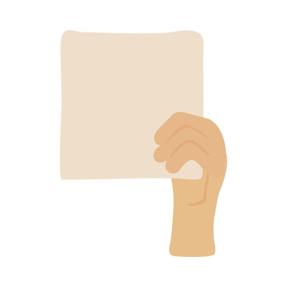 hand human protesting with banner flat style icon vector