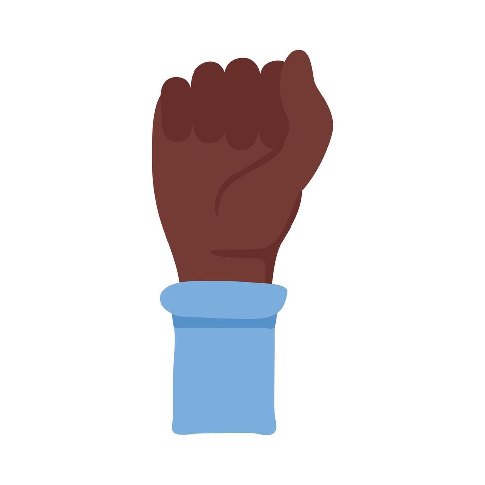 afro hand human fist protesting flat style vector