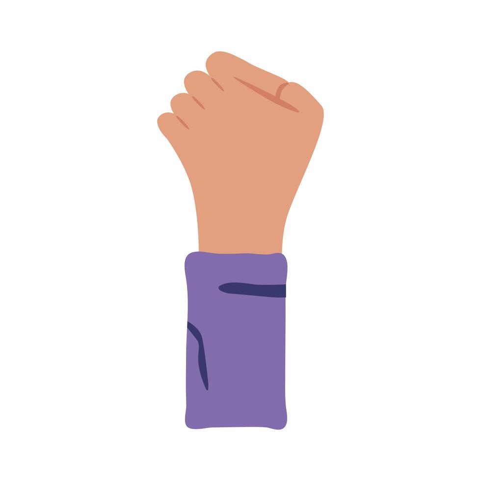 hand human fist protesting flat style vector
