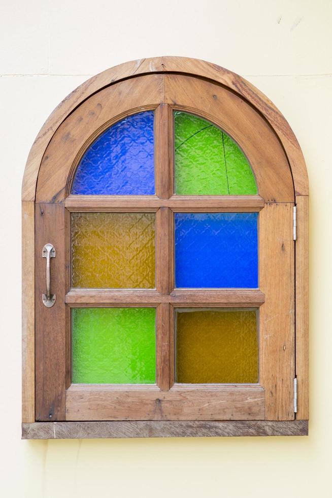Colorful wooden windows photo