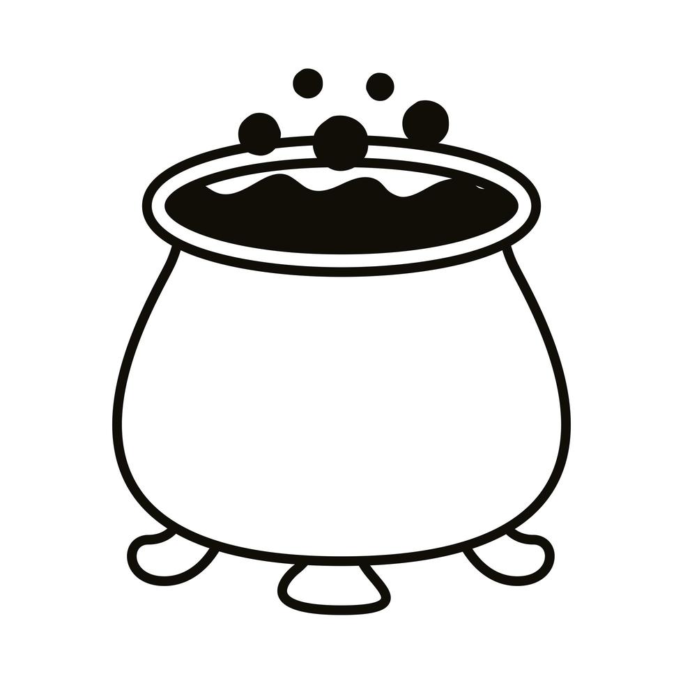 witch cauldron pot line style icon vector