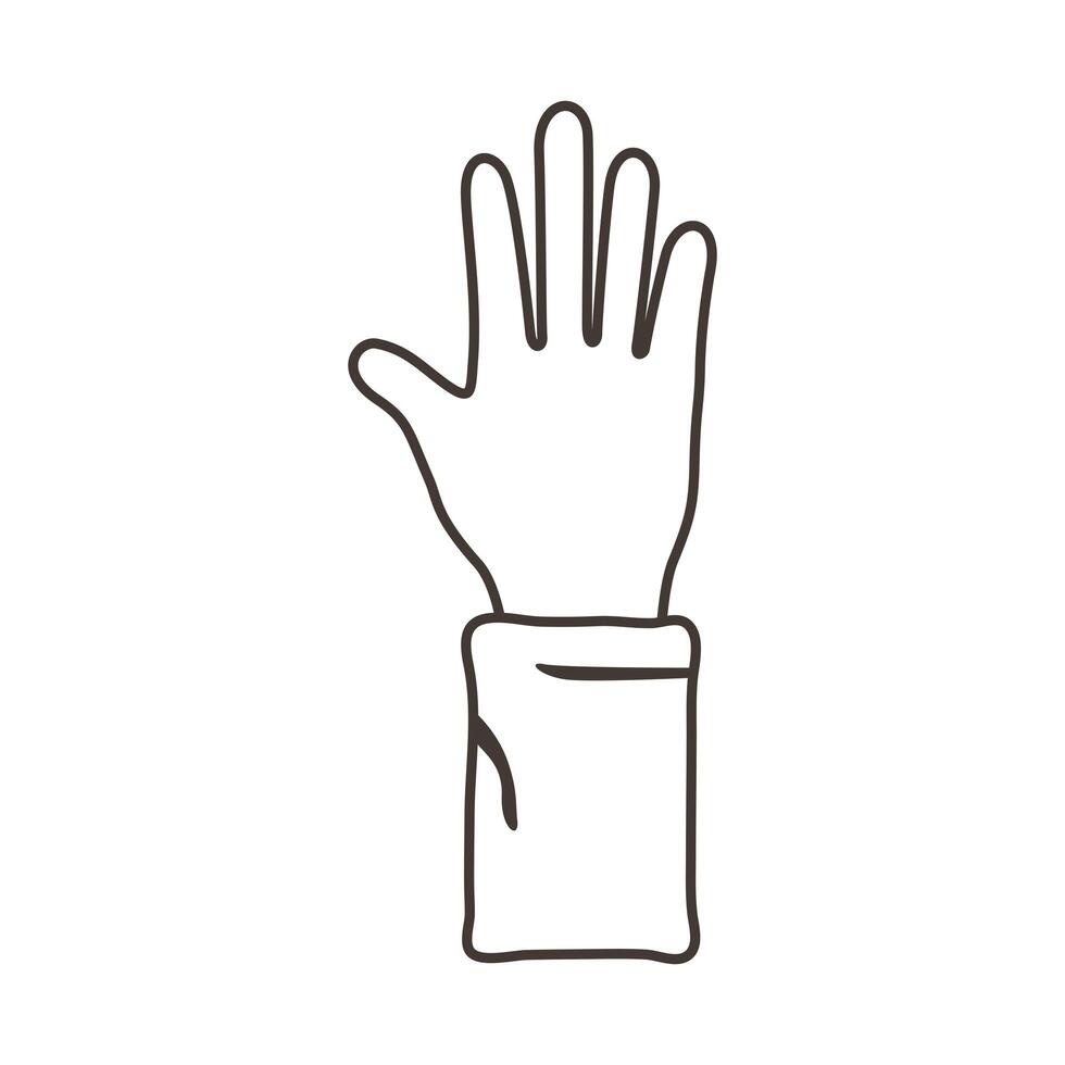 hand human stop protesting line style icon vector