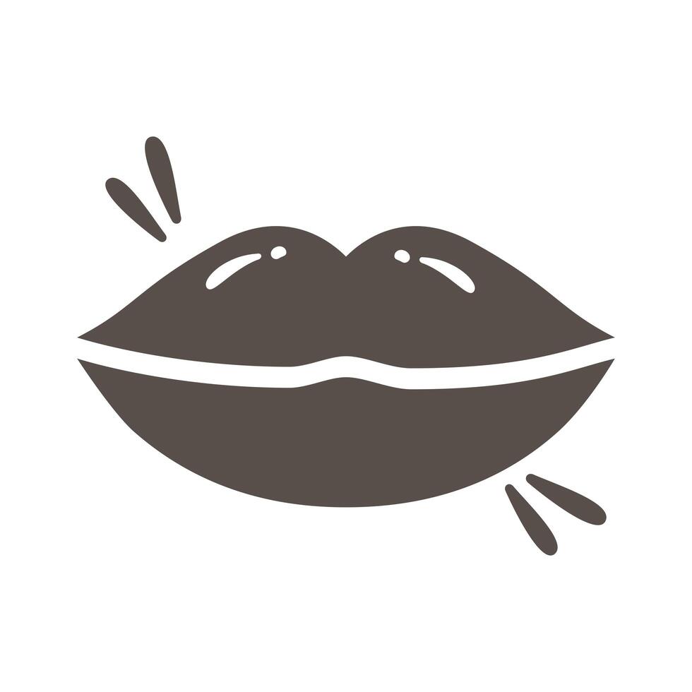 sexi female lips slang silhouette style icon vector