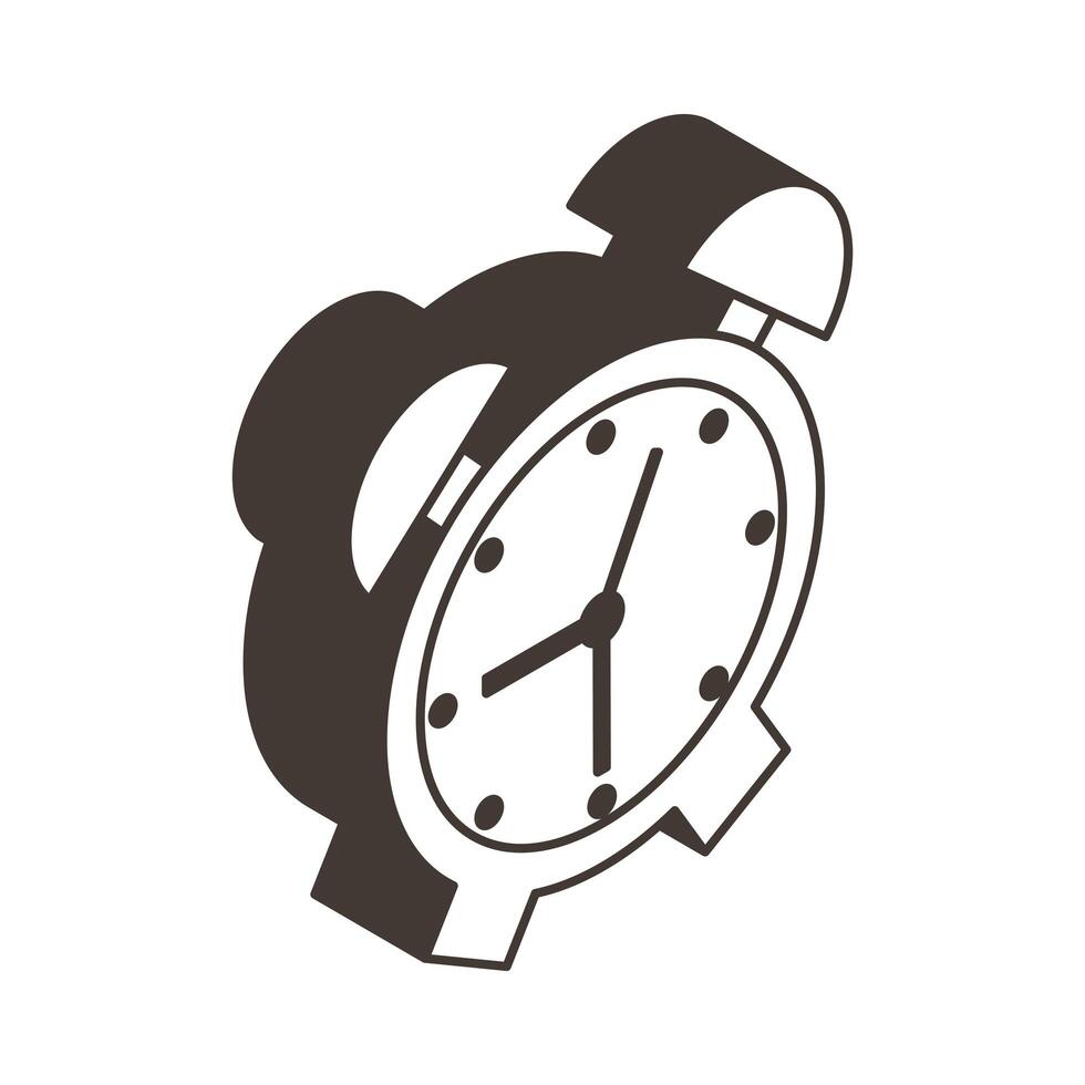 icono de estilo de línea de reloj de alarma vector