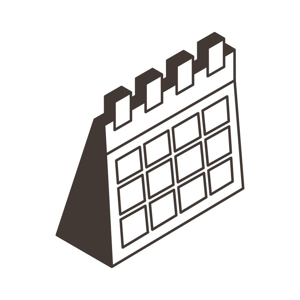 calendar reminder line style icon vector