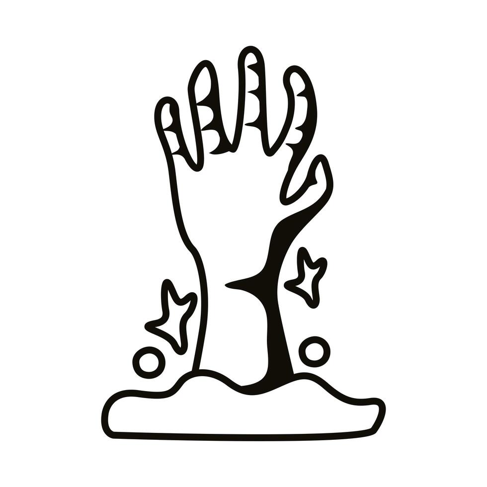 icono de estilo de línea de mano de muerte vector