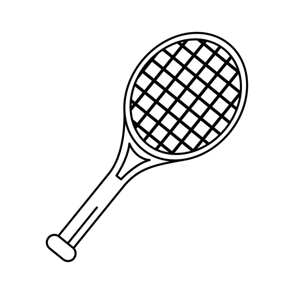 icono de estilo de línea de raqueta de deporte de tenis vector