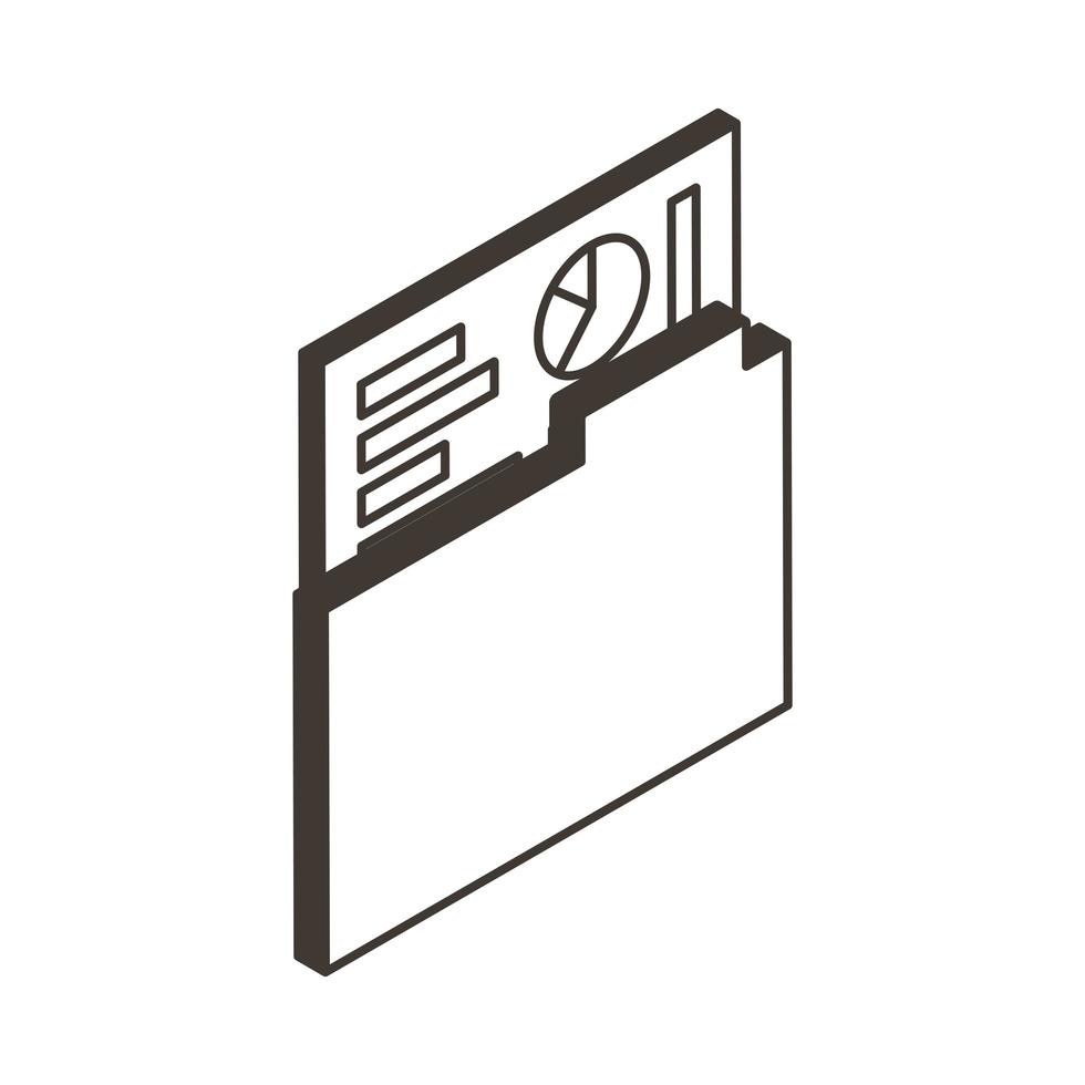 folder document line style icon vector