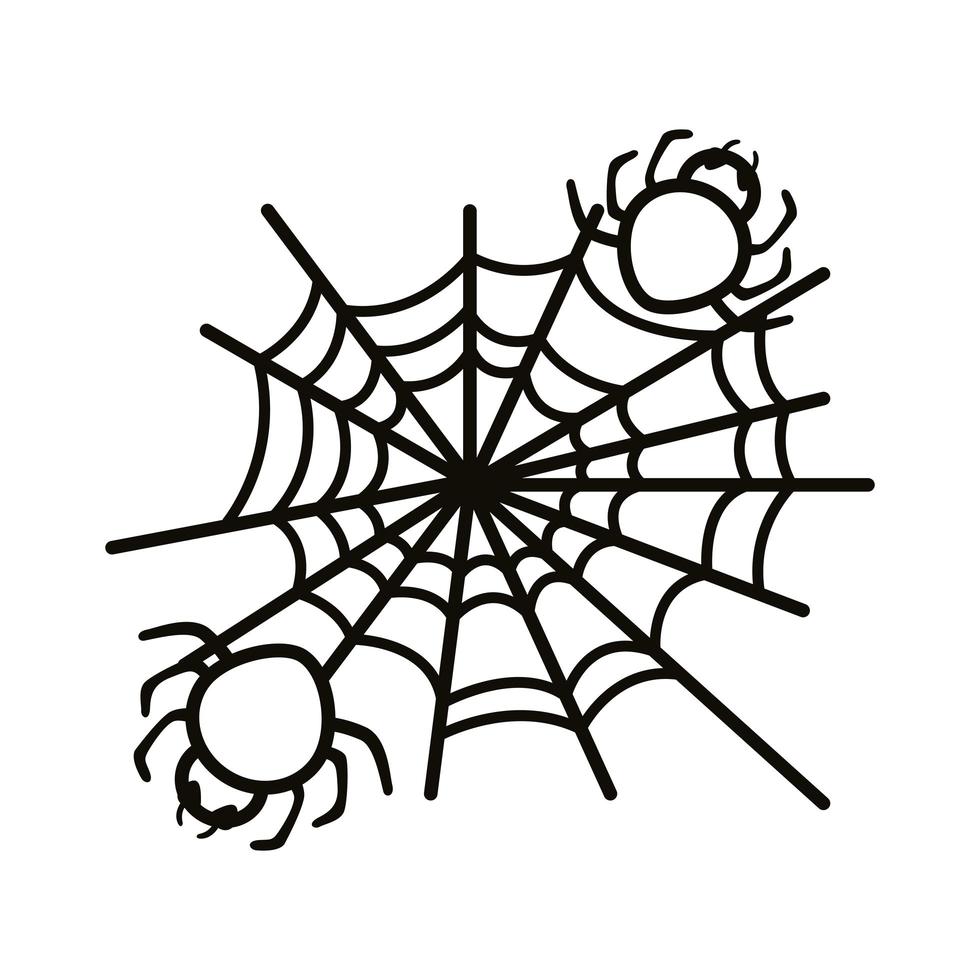 halloween spider net line style icon vector